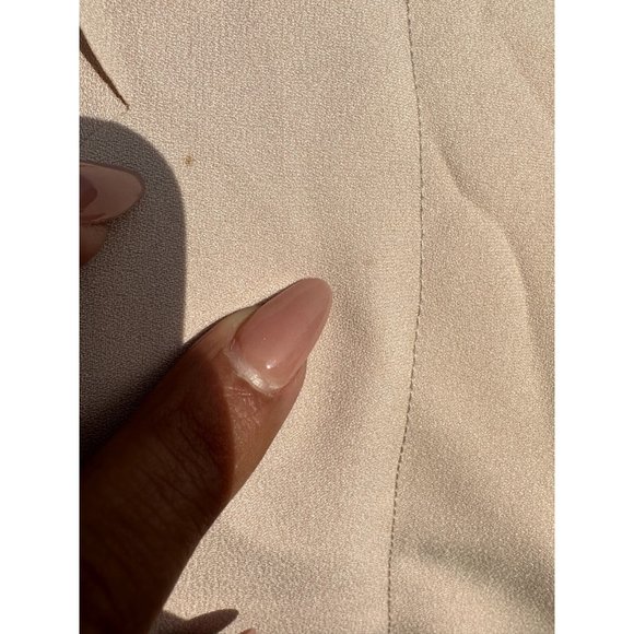 Ezra Womens Small Red Dress Sleeveless Lace Floral Back Laser Cut Beige Front - Picture 4 of 11